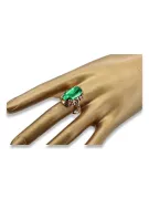 خاتم من الذهب الأحمر الوردي 14k 585 مع Emerald vrc038r