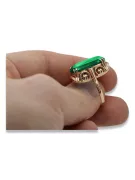 خاتم من الذهب الأحمر الوردي 14k 585 مع Emerald vrc038