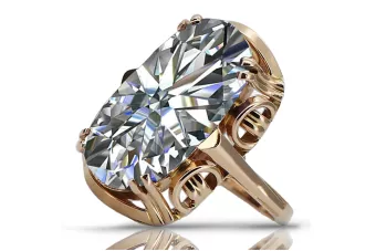 Pierścionek z różowego czerwonego złota 14k 585 z Cyrkonią vrc038r Vintage