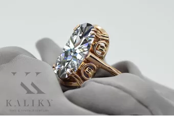 Pierścionek z różowego czerwonego złota 14k 585 z Cyrkonią vrc038r Vintage