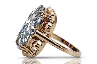 Pierścionek z różowego czerwonego złota 14k 585 z Cyrkonią vrc038r Vintage