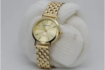 Χρυσό ρολόι με γυναικείο βραχιόλι 14k Geneve lw118y&lbw004y