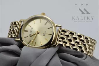 Χρυσό ρολόι με γυναικείο βραχιόλι 14k Geneve lw118y&lbw004y