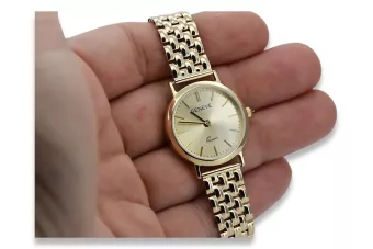 Χρυσό ρολόι με γυναικείο βραχιόλι 14k Geneve lw118y&lbw004y