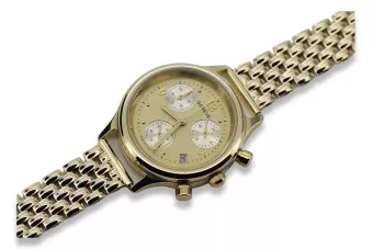 Goldene Herrenuhr Geneve ★ zlotychlopak.pl ★ Gold Reinheit 585 333 Niedriger Preis!