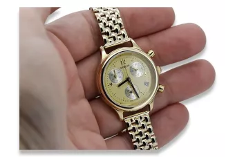 Χρυσό γυναικείο ρολόι 14k 585 με βραχιόλι Geneve lw019y&lbw004y