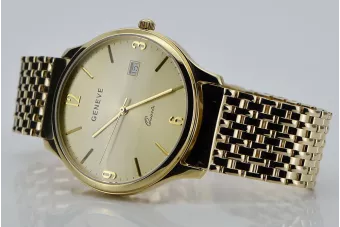 Gold men's watch Geneve ★ zlotychlopak.pl ★ Gold purity 585 333 Low Price!