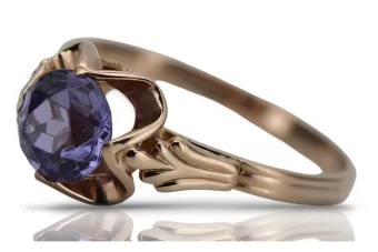 Ring z ružového červeného zlata 14k 585 s Alexandrite VRC023 Vintage