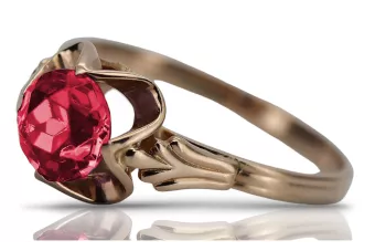 Pierścionek z różowego czerwonego złota 14k 585 z Rubinem vrc023 Vintage