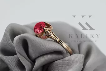 Pierścionek z różowego czerwonego złota 14k 585 z Rubinem vrc023 Vintage