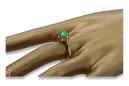 خاتم من الذهب الأحمر الوردي 14k 585 مع Emerald vrc023