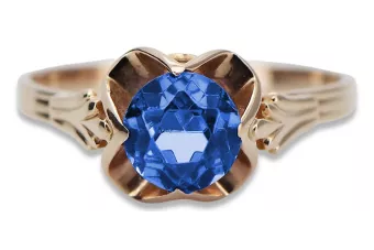 Russische sowjetische Rose 14 Karat 585 Gold Alexandrit Rubin Smaragd Saphir Zirkon Ring vrc014