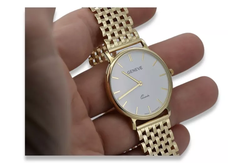 Złoty zegarek męski 14k 585 Geneve mw004ydw&mbw005y