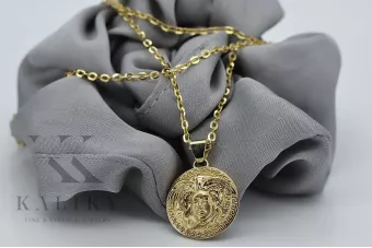 Auksinis medūzos pakaba graikų modelio 14k 585 su grandine cpn049yxs&cc003y