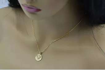 Златна висулка висулка ★ zlotychlopak.pl ★ Златен отличителен белег 585 333 ниска цена