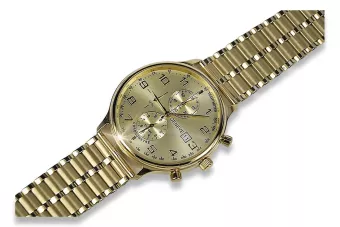 This is a 14K gold Geneva quartz, Italian, 40mm men's watch