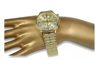 Dies ist eine 14K Gold Genfer Quarzuhr, italienisch, 40mm Herrenuhr