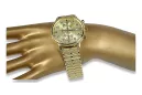 желтый 14k 585 золото мужские часы Geneve mw005y&mbw007y