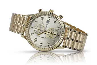 Złoty zegarek z bransoletą męski 14k 585 Geneve mw007y&mbw007y