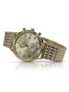 Galben italian 14k 585 aur ceas bărbați Geneve mw007y&mbw013y