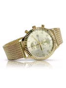 14K Gold Men's Watch, Design italien, Quartz