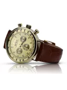 Елегантний чоловічий годинник із золотим ремінцем 14k 585 Geneve mw012y-y
