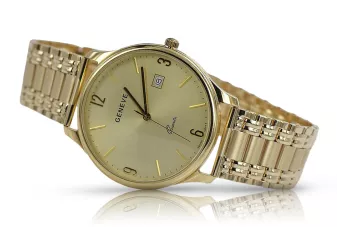 Vyrų auksinis laikrodis 14k 585 su Geneve apyranka mw017y&mbw012y