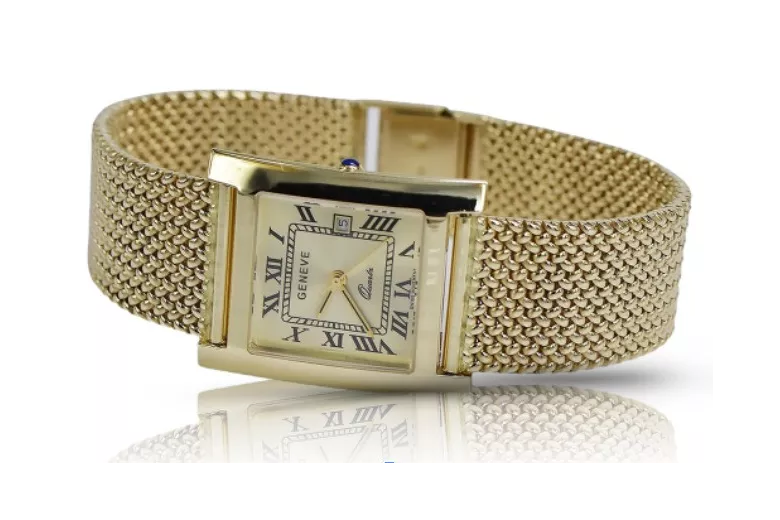 Ceas de aur pentru bărbați Geneve ★ zlotychlopak.pl ★ Puritatea aurului 585 333 Preț scăzut!