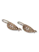 Vintage rose pink 14k 585 gold  Vintage Hanging earrings ven154