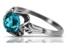 Vintage silver 925 Aquamarine ring vrc023s Vintage