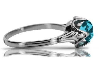Ασημένιο δαχτυλίδι Ρωσικό 925 με Aquamarine vrc023s Vintage