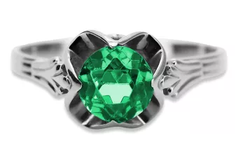 Ασημένιο δαχτυλίδι Ρωσικό 925 με Emerald vrc023s Vintage