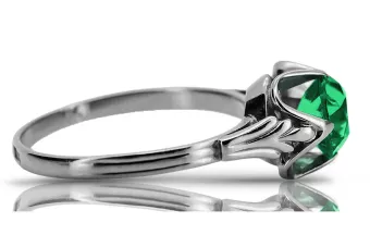Ασημένιο δαχτυλίδι Ρωσικό 925 με Emerald vrc023s Vintage