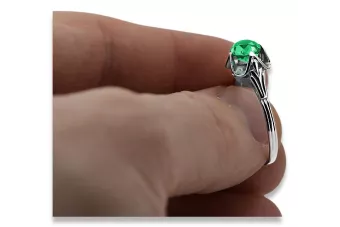 Ασημένιο δαχτυλίδι Ρωσικό 925 με Emerald vrc023s Vintage