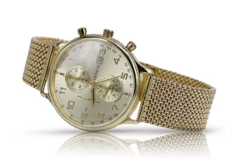 14k 585 aukso laikrodis su vyrų apyranka Geneve mw005y&mbw014y