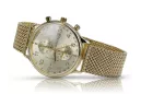 Жълт 14k 585 златен мъжки часовник Geneve mw005y&mbw014y