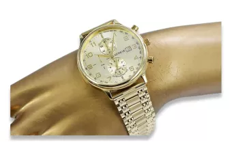 14k 585 auksinis laikrodis su apyranke vyriškas itališkas Geneve mw005ydg&mbw006y18cm