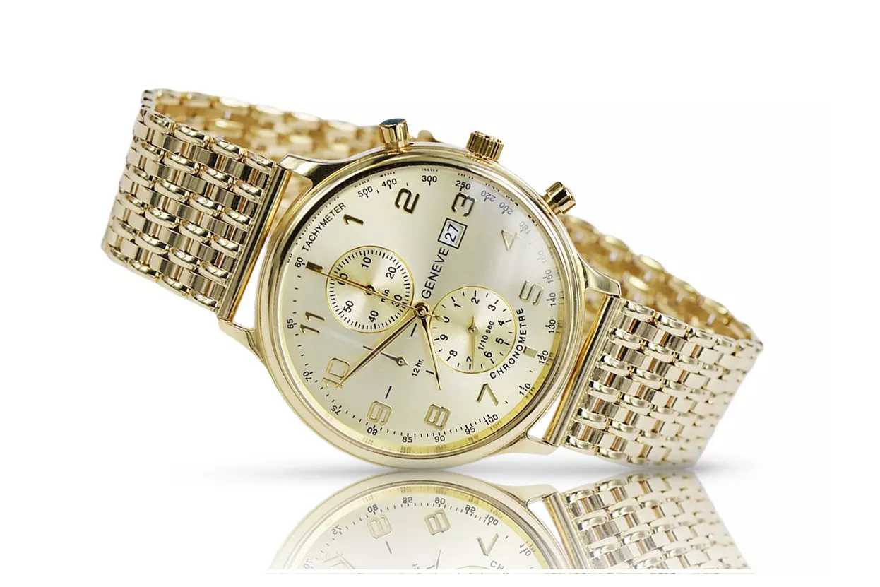 Uhr aus 14 Karat 585er Gold mit Armband Geneve mw005ydy&mbw013y