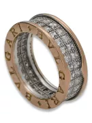 Russischer sowjetischer rosafarbener 14-karätiger 585-Gold-Vintage-Ring vrn001
