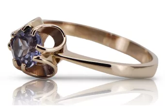 Pierścionek z różowego czerwonego złota 14k 585 z Aleksandrytem vrc348 Vintage