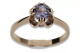 Pierścionek z różowego czerwonego złota 14k 585 z Aleksandrytem vrc348 Vintage