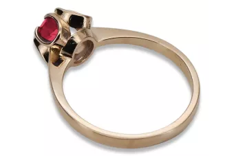 Kroužek z růžového červeného zlata 14k 585 s rubinem Vrc348 ročník