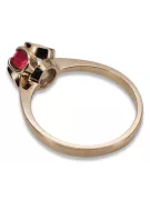 Pierścionek z różowego czerwonego złota 14k 585 z Rubinem vrc348 Vintage