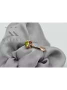 خاتم من الذهب الأحمر الوردي 14k 585 مع Peridot vrc348