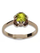 خاتم من الذهب الأحمر الوردي 14k 585 مع Peridot vrc348