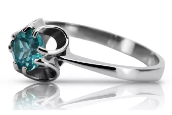 Ασημένιο δαχτυλίδι Ρωσικό 925 με Aquamarine vrc348s Vintage