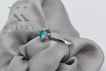 Ασημένιο δαχτυλίδι Ρωσικό 925 με Aquamarine vrc348s Vintage