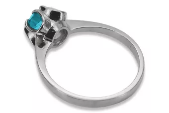 Ασημένιο δαχτυλίδι Ρωσικό 925 με Aquamarine vrc348s Vintage