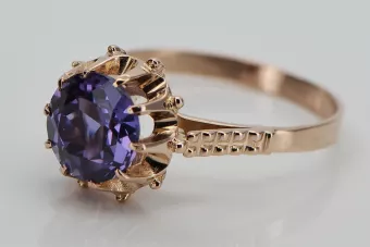 Δαχτυλίδι από ροζ κόκκινο χρυσό 14k 585 με Αλεξανδρίτη vrc045 Vintage
