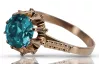 Vintage rose pink 14k gold 585 Aquamarine ring vrc045 Vintage